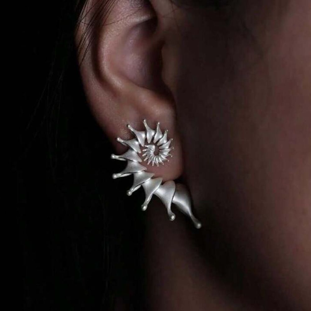 Silver Spiral Earrings A1267
